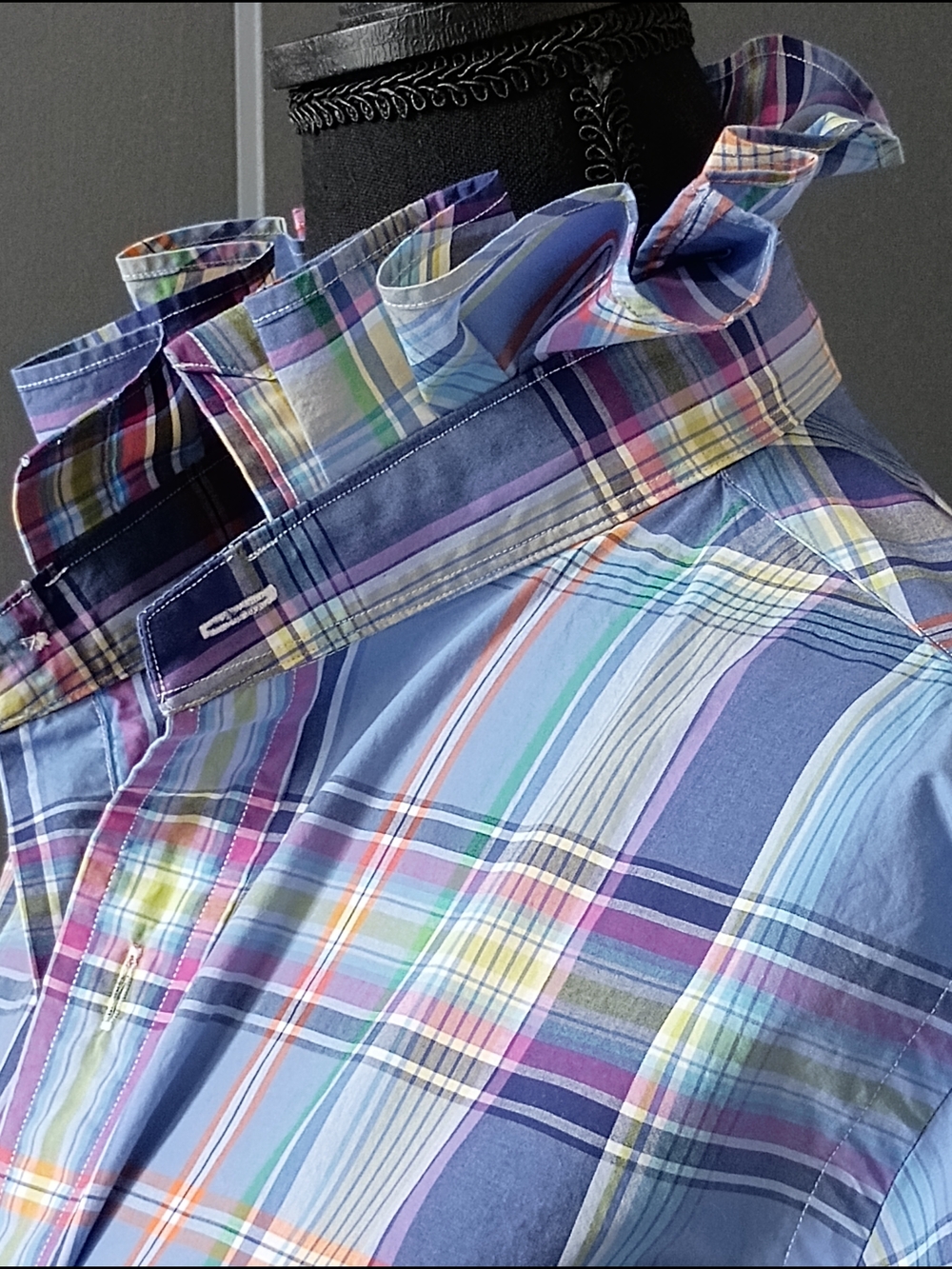 Upcycled Women's Ralph Lauren Ruffled Collar Shirt #057 - Picture 3 of 12